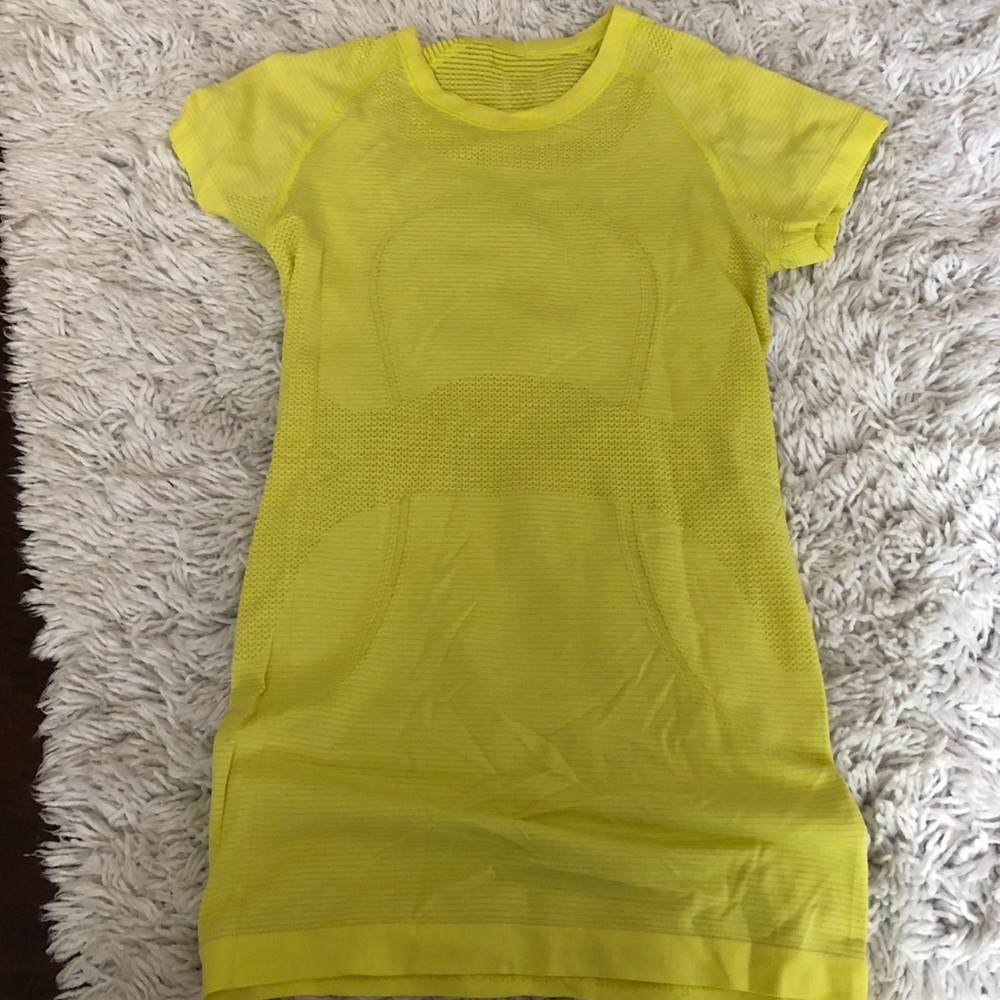 Lululemon athletica lime green workout shirt